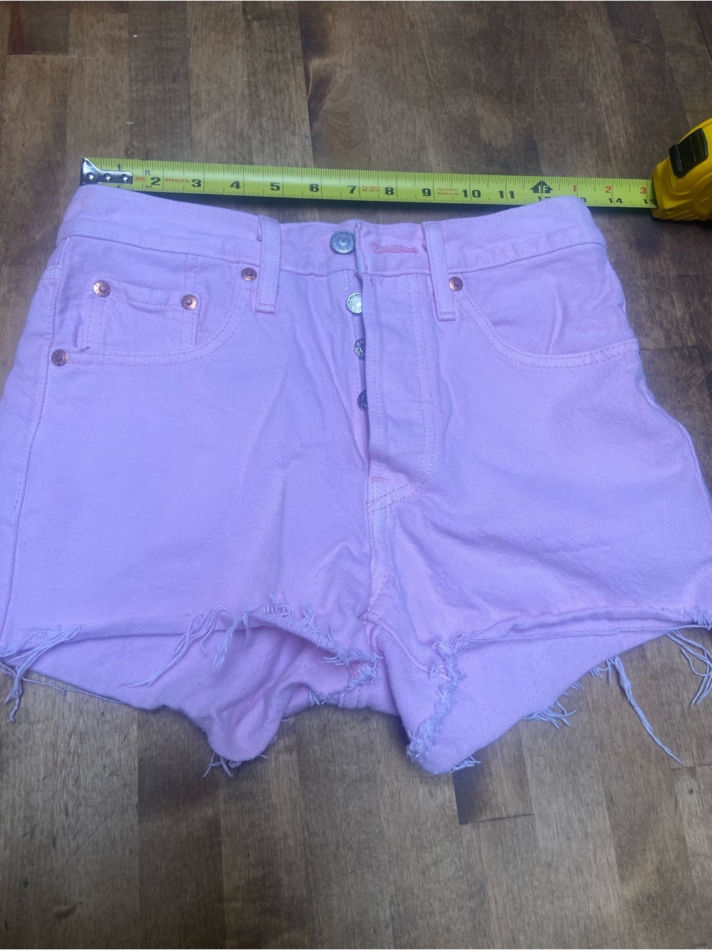 Levi's Pink High-Rise Denim Cutoff Shorts